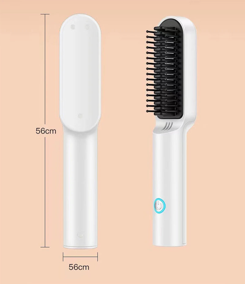 Wireless Hair Straightener Brush Electric Hair Brushes Hot Comb Straightener For Hair Beard Flat Iron Ceramic Heating HairCurler