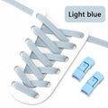 No Tie Shoe laces Press Lock Shoelaces without ties Elastic Laces Sneaker Kids Adult 8MM Widened Flat Shoelace for Shoes