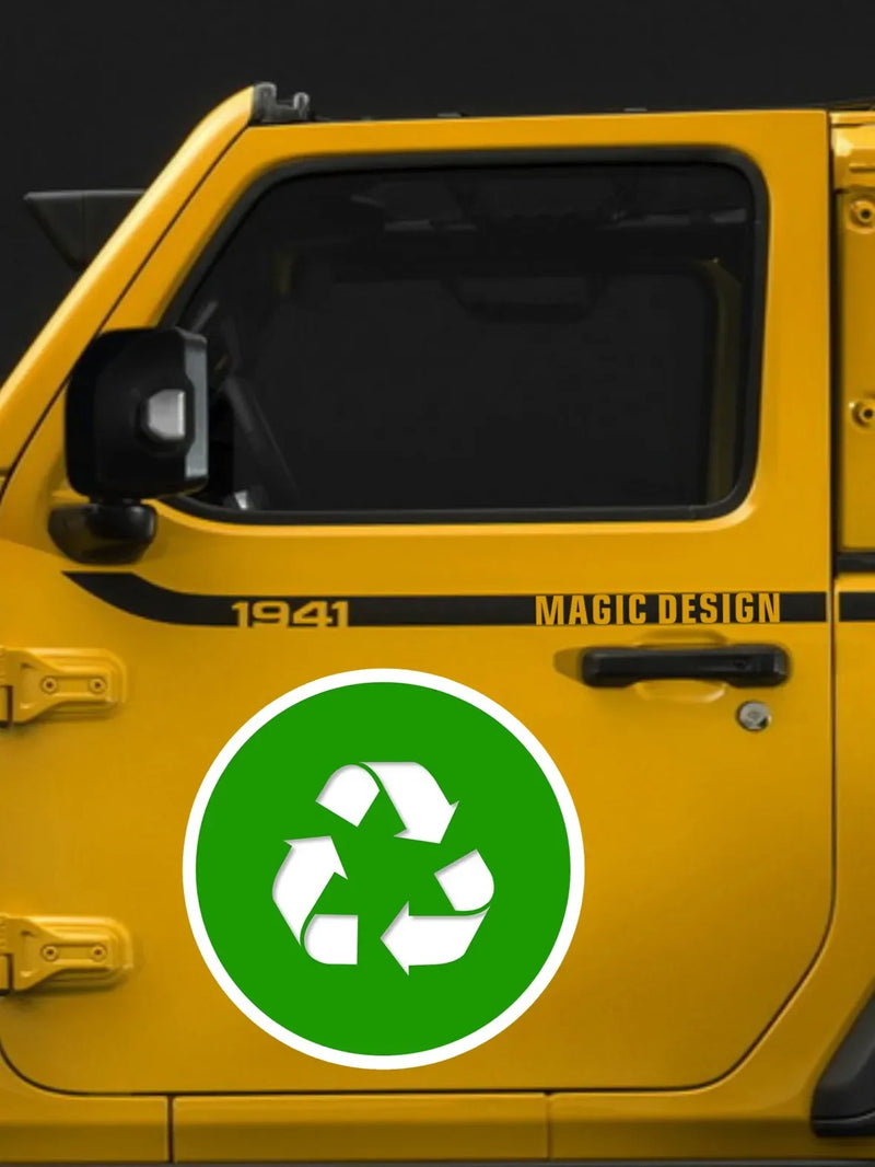 Newly Designed Recycling Logo Environmental Protection Bin Logo Recycling Indoor and Outdoor Office Area Stickers, 10CM