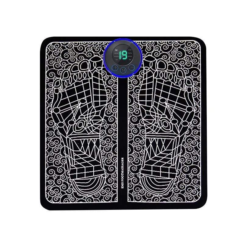 Foot Massger Sole Massage Pad Feet Muscle Stimulation 8 Modes 19 Level Relaxation USB Charging