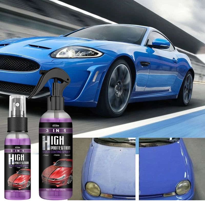 3 in 1 High Protection Quick Ceramic Coating Nano Spray Car Coating Wax Polishing Spray Plastic Refresh Fast Fine Scratch Repair