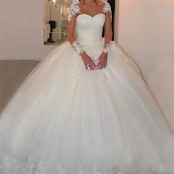 Vestidos De Noiva 2023 Custom Made Long Sleeves Wedding Dresses Ball Gowns robe de mariage Modest Beautiful Dress Bridal Gowns