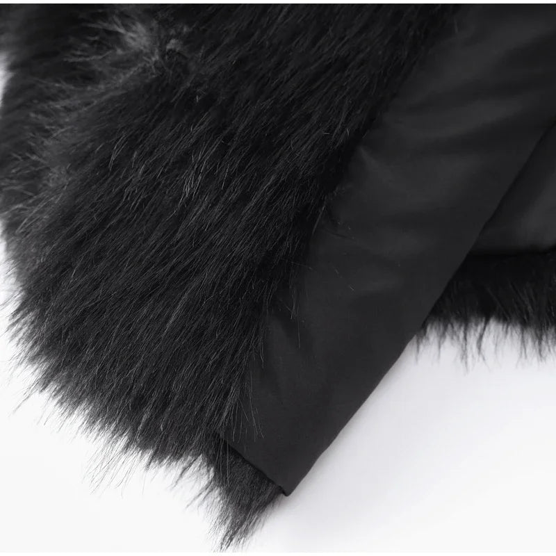 Winter Fluffy Furry Faux Fur Long Jacket Coat Women Loose Lapel Long Sleeve Thick Warm Coats Female Luxury Fashion Lady Overcoat