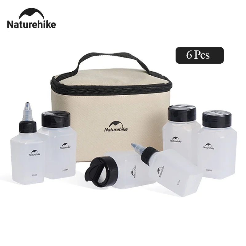 Naturehike Camping Kitchen Seasoning Jar Portable Spice Container Cookware Set Supplies Liquid Powder Bbq Picnic Seasoning Can