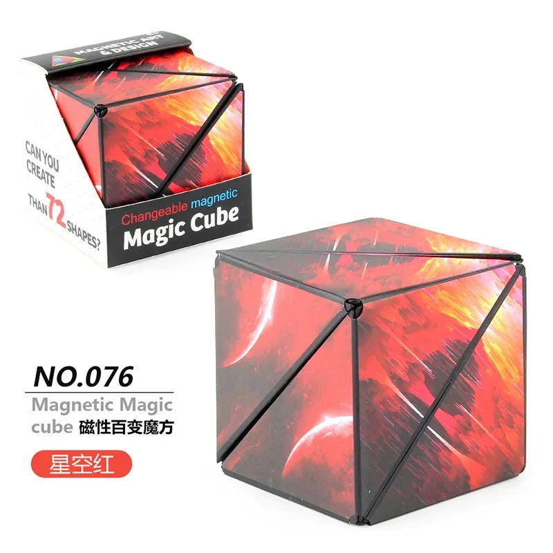 Variety Geometric Changeable Magnetic Magic Cube Anti Stress 3D Hand Flip Puzzle Cube Kids Stress Reliever Fidget Toy