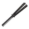 1pcs Stainless Steel Foldable Automatic Combs Knife Brushes Hair Trimmer Comb Brush Accessories butterfly Mens Pocket Knife Comb