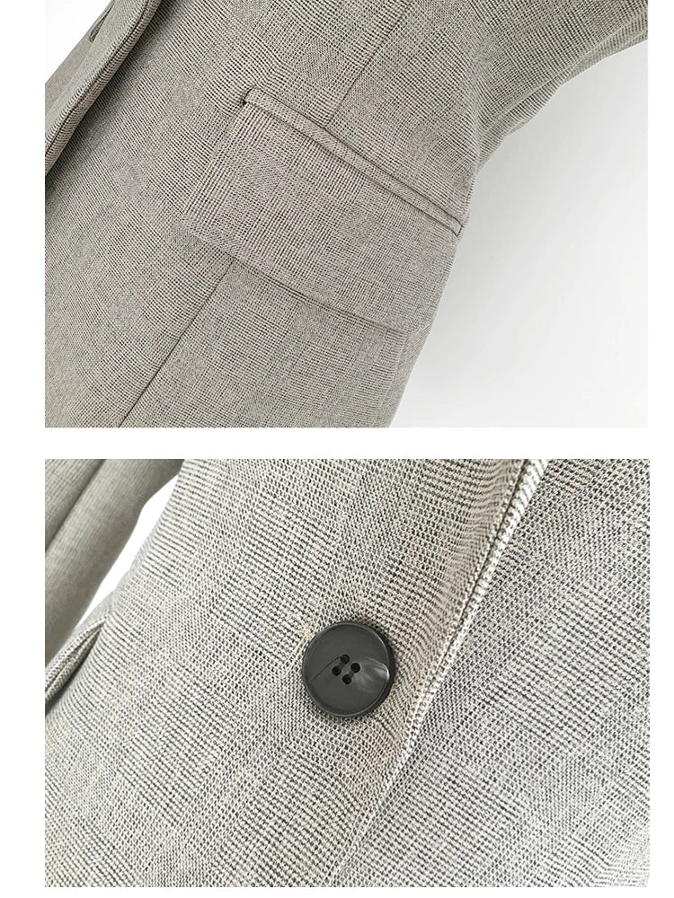 Korean Fashion Women Blazer 3 Pcs Vintage Long Sleeve Suit Jackets Vest and Straight Pants Suit Female Chic Business Outfits New