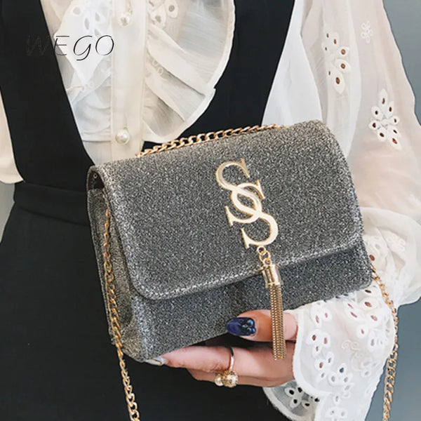 Sequin Chains Crossbody Bag 2021 Fashion Tassel Ladies Party Messenger Bags Designer Women's Cheap Free Shipping