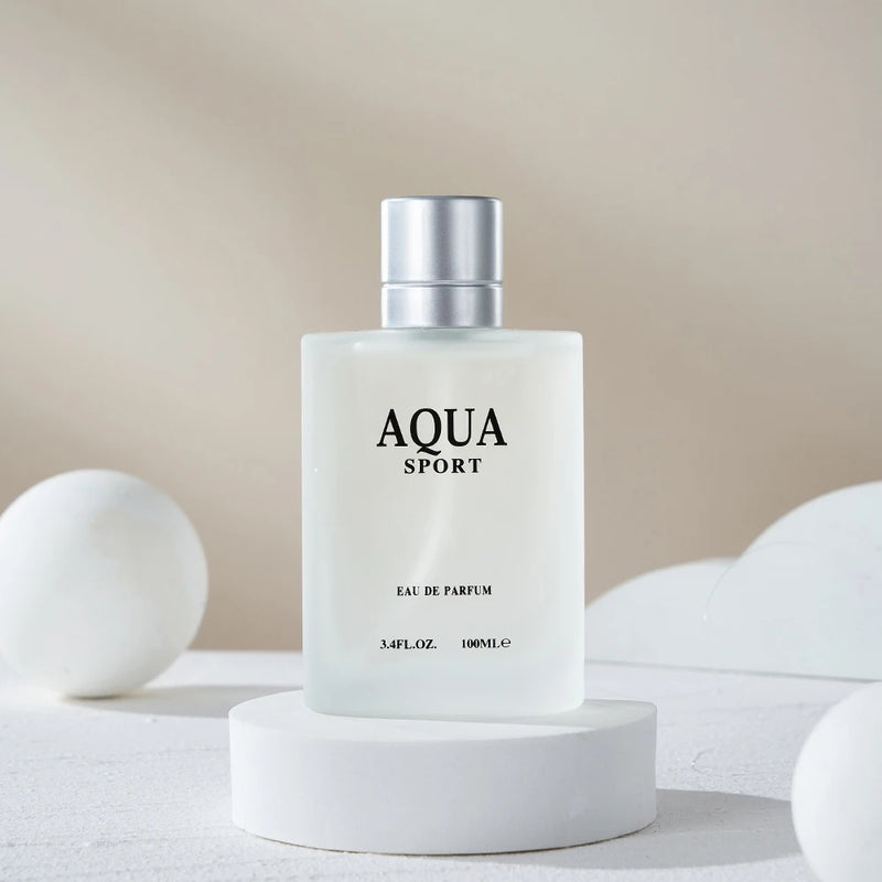 100ML 3.4FL.OZ AQUA Men's Eau de Parfum, Aquatic Aromatic Notes Perfume, Lime, Marine, Musk, Fresh Ocean Fragrance for Men