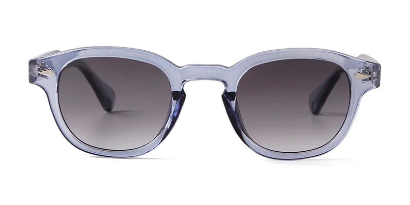Vintage Tortoise Shell Round Sunglasses Women Men 2024 Brand Design Retro Rivet Yellow Blue Lens Square Sun Glasses Female UV400