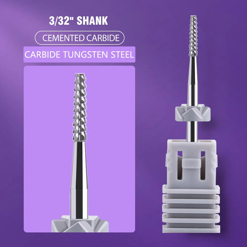 Ceramic Tungsten Carbide Nail Drill Bit Rotate Burr Milling Nail Cutter Bits Electric Drill Machine For Manicure Pedicure Tools