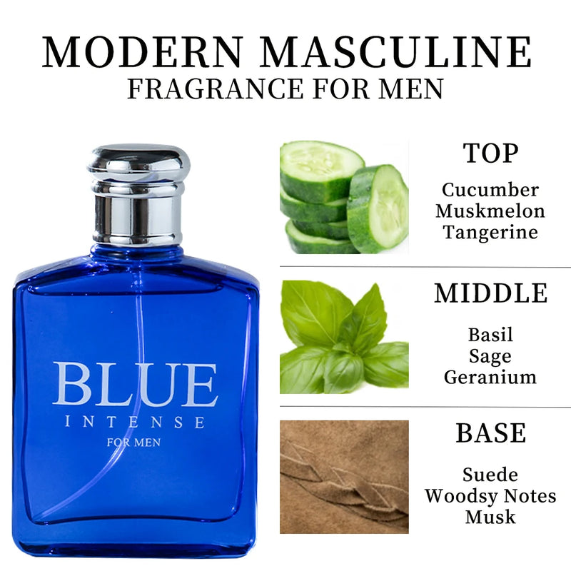 BLUE CHARM Eau de Parfum Spray 2 Pcs 3.4 Ounce / 100 Ml  Multi-Layered Fragrance Aromatic Fragrance for Men Men's EDP Perfumes