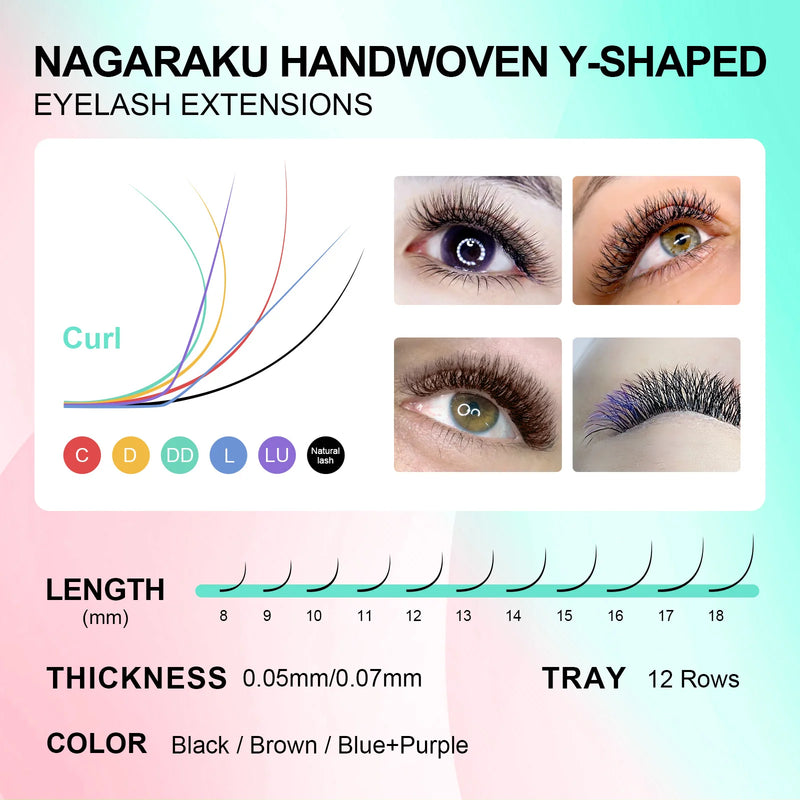 NAGARAKU YY Shape Hand Woven Premium  Eyelashes Extension