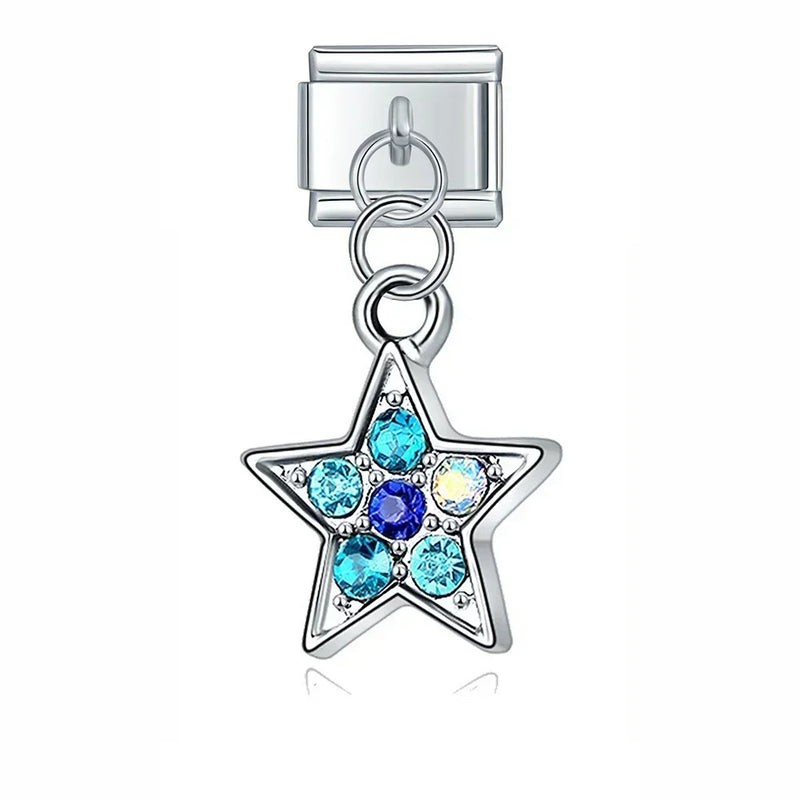 Hapiship New Heart Star Moon Unicorn Flower Owl Butterfly Lightning Italian Charm Fit 9mm Bracelet Bangle Jewelry Making DJ048
