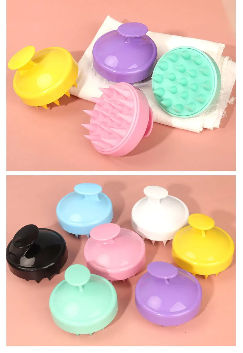 Silicone Shampoo Brush Head Scalp Massage Comb Clean The Scalp Thoroughly Body Massage Brush Bath Brush Salon Hairdressing Tool