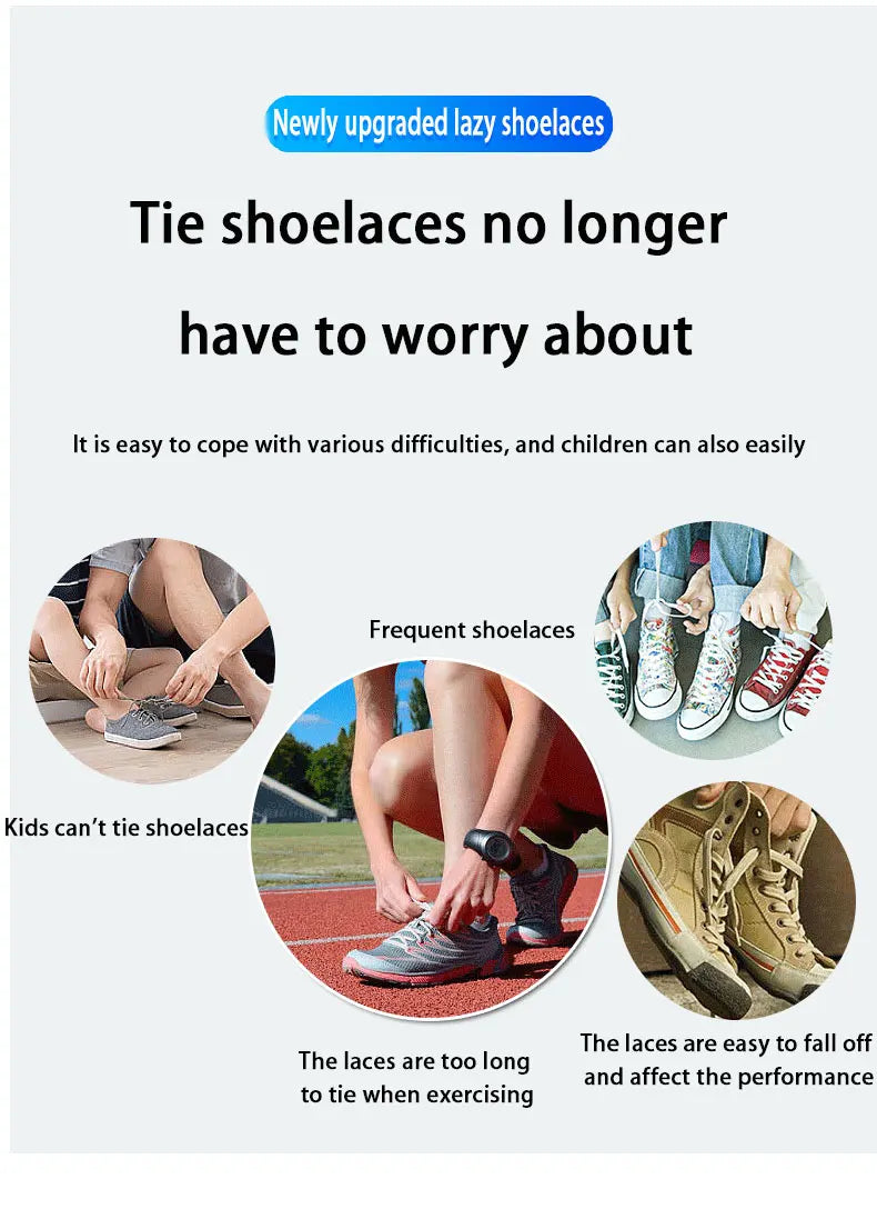 No Tie Shoe laces Press Lock Shoelaces without ties Elastic Laces Sneaker Kids Adult 8MM Widened Flat Shoelace for Shoes