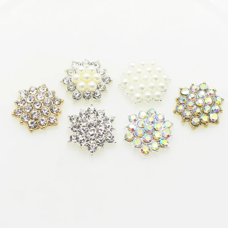 Best Selling Shiny Alloy10pcs/ set Rhinestone Pearl Jewelry Decorations Holiday Handmade Creative Products Accessories Wholesale