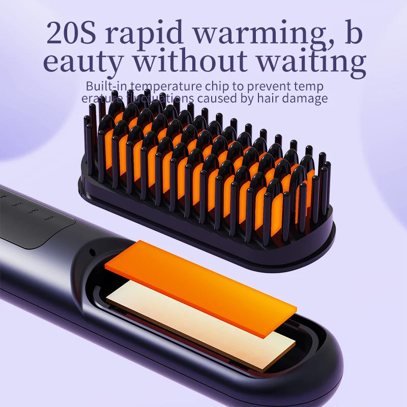 Portable rechargeable straight hair comb negative ion straight hair comb does not damage hair straightening clip curling iron