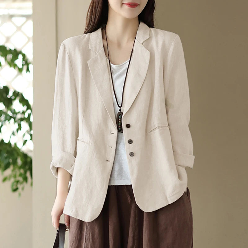 ZANZEA Fashion OL Work Blazer Long Sleeve Lapel Neck Shirt Woman Elegant Solid Color Outwear Female Vintage Button Jackets 2023