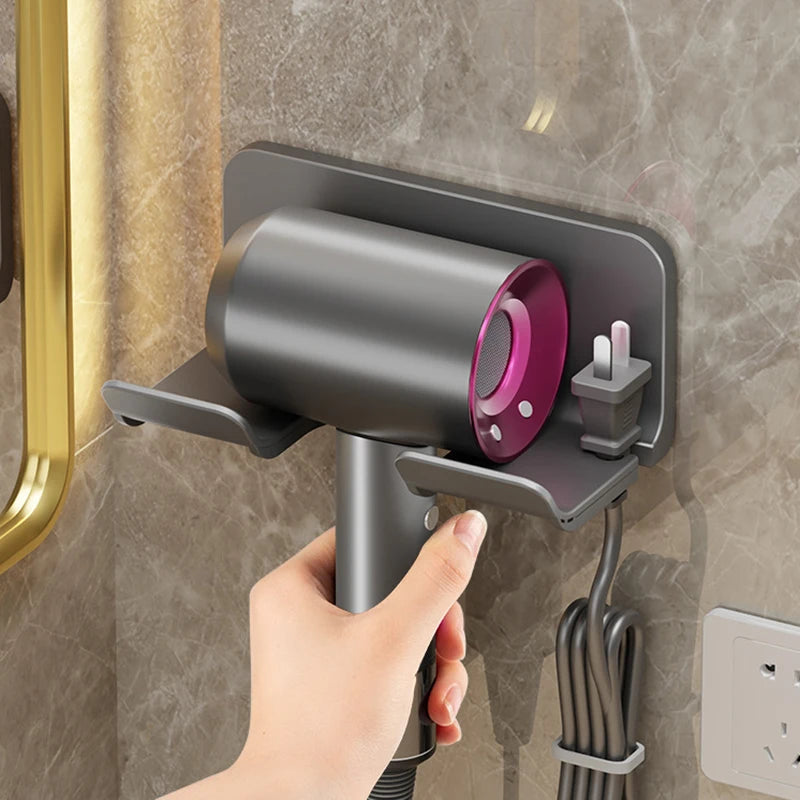 Hair Dryer Holder Wall Mounted Hair Straightener Dryer Hair Stand Bathroom Organizer Shelves Washroom Organization Shelves Hair