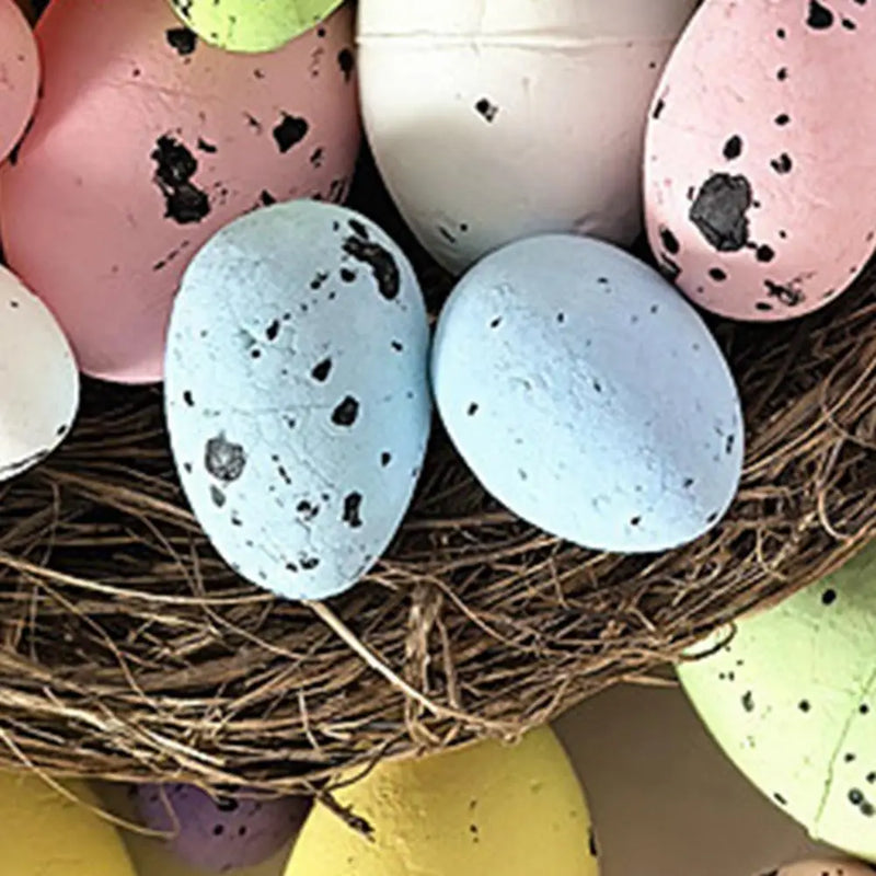 Tiny Easter Decorations Eggs 100X Decorative Speckled Foam Easter Eggs Ornaments Colorful Dots Tiny Foam Eggs Easter Eggs For