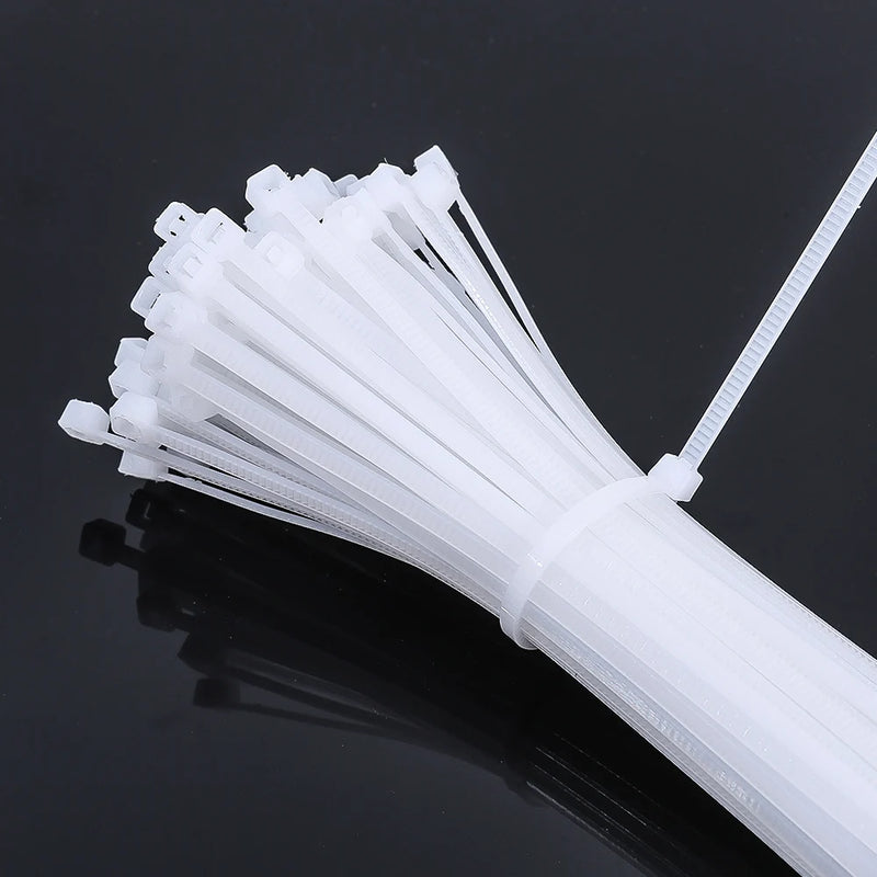 200/100Pcs Nylon Cable Ties Adjustable Self-locking Cord Ties Straps Fastening Loop Reusable Plastic Wire Ties For Home Office