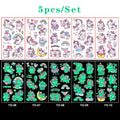 Luminous Tattoo 5 10pcs/Set Temporary Tattoos Mermaid Licorne Children Stickers for Kids Pokemon Tattoo Tattoo for Kids Unicorn