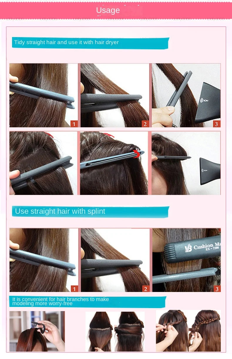 1PC Useful Hair Straighten Salon Comb Hairdressing Smooth Tool Hold Tongs Hair Styling Tools for Women Hair Brush Straightener