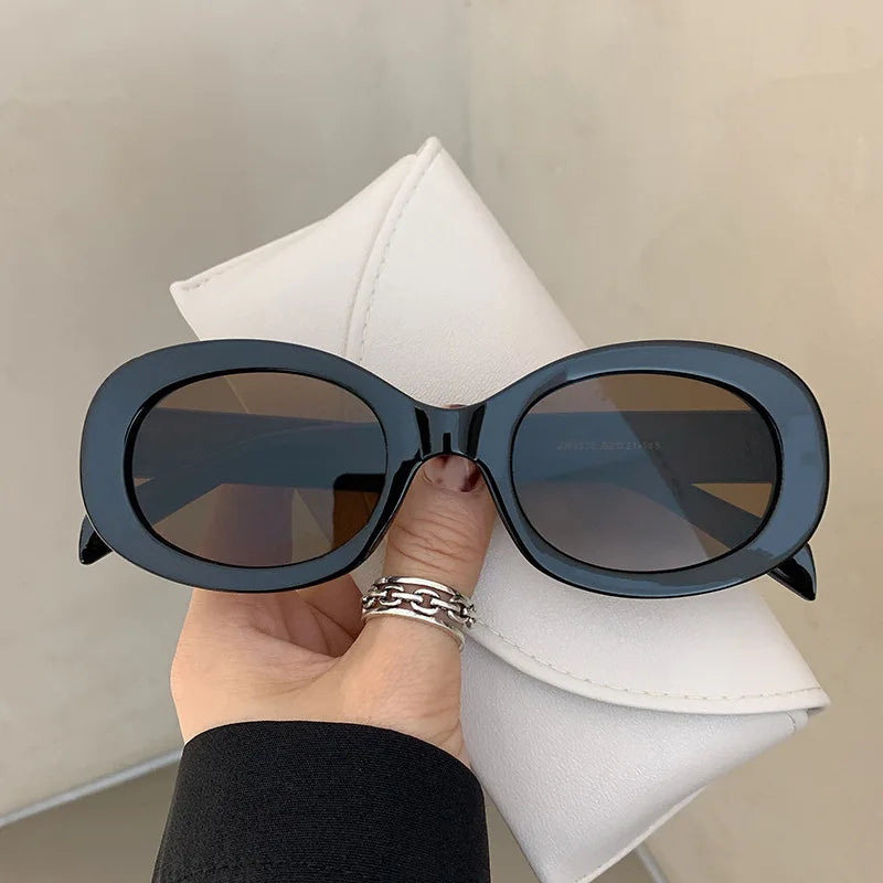 2023 New in Oval Sunglasses for Men Women Fashion Retro Brand Design Shades Eyewear Female Candy Color Goggle Sun Glasses