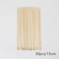 Lurayee Nail Cuticle Pusher Orange Wood Sticks Nail Manicures Remover Wooden Design Nail Gel Polish Drawing Stick for Nail Art