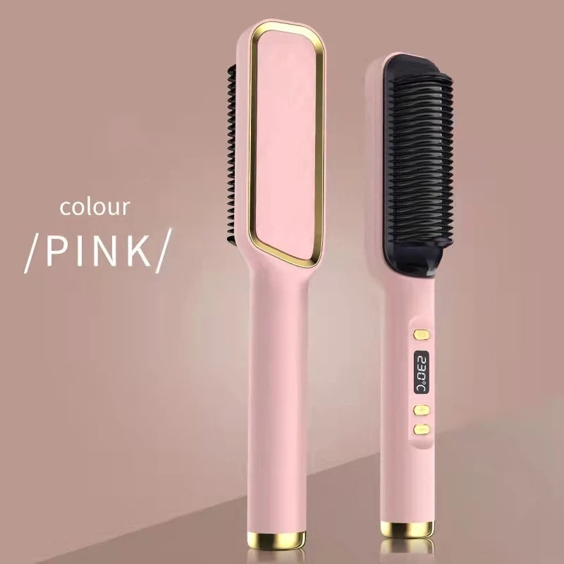 Electric Multifunctional Straight Hair Straightener Comb Hot Comb Negative Ion Anti-Scalding Styling Tool Straightening Brush