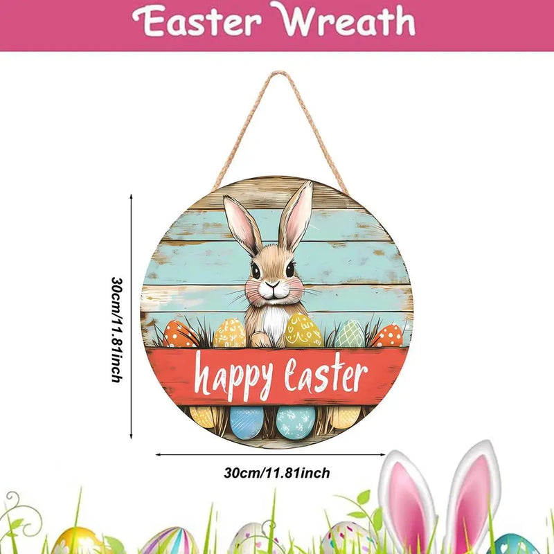 Easter Bunny Door Decorations Bunny Welcome Wood Door Sign Hanger Rabbit Farmhouse Easter Welcome Door Sign Decor For Porch Yard