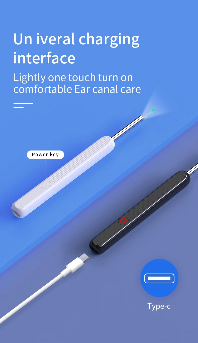NATFIRE NE3 Ear Cleaner High Precision Ear Wax Removal Tool with Camera LED Light Wireless Otoscope Smart Ear Cleaning Kit