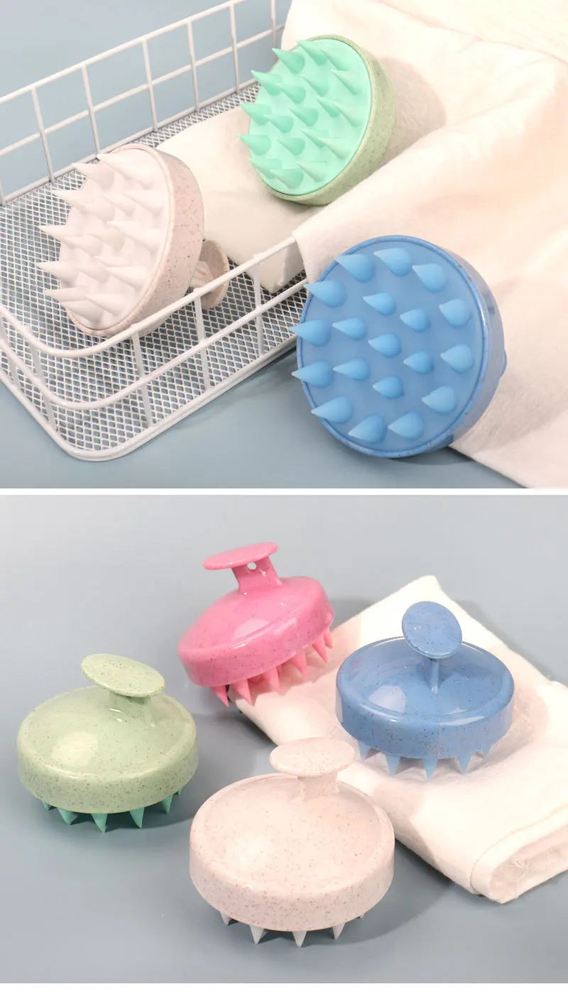 Silicone Shampoo Brush Head Scalp Massage Comb Clean The Scalp Thoroughly Body Massage Brush Bath Brush Salon Hairdressing Tool