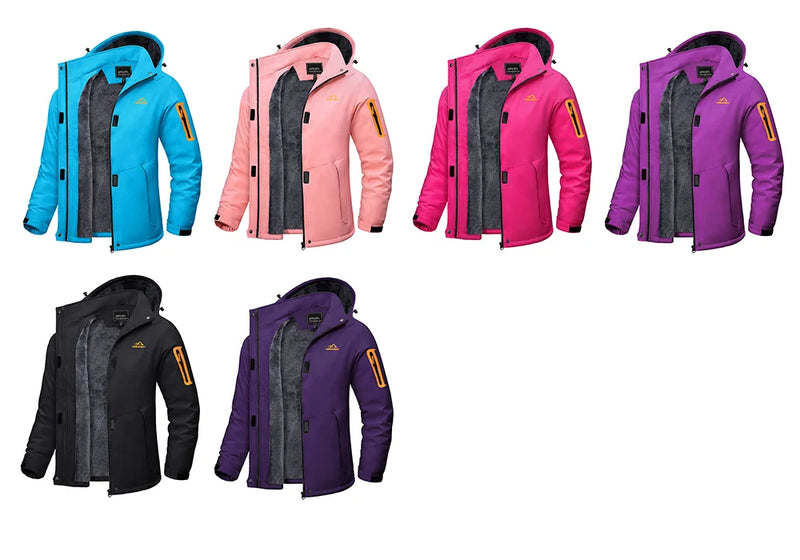 TACVASEN Womens Winter Fleece Jackets Waterproof Snowboard Ski Jacket Coat Outdoor Camping Hiking Jackets Windbreaker Parka