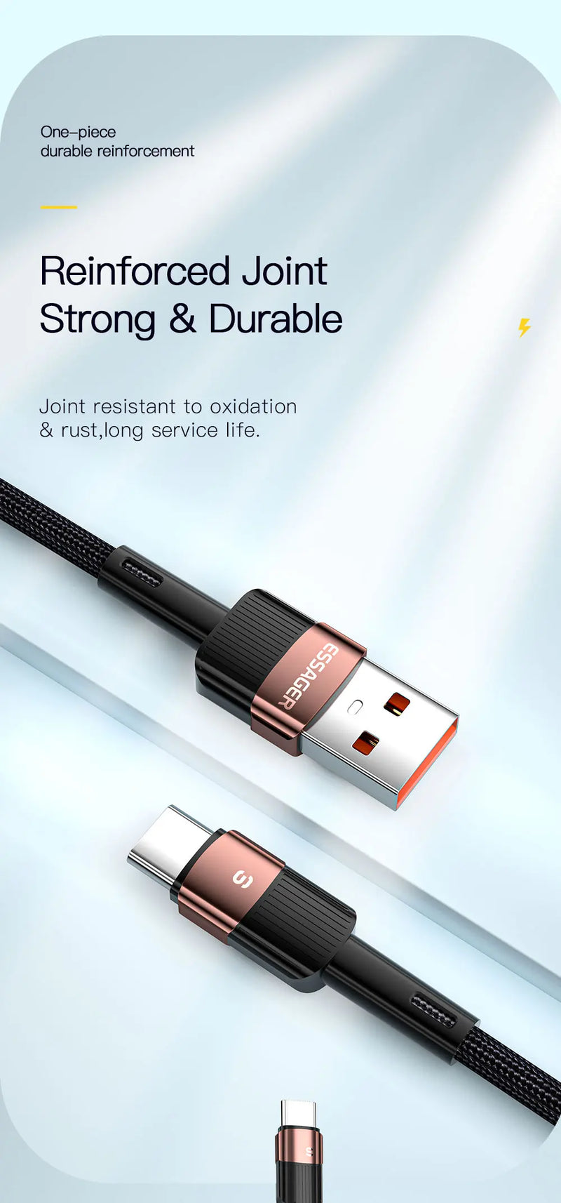 Essager 7A USB Type C Cable For Realme Huawei P30 Pro 66W Fast Charging Wire USB-C Charger Data Cord For Samsung Oneplus Poco F3