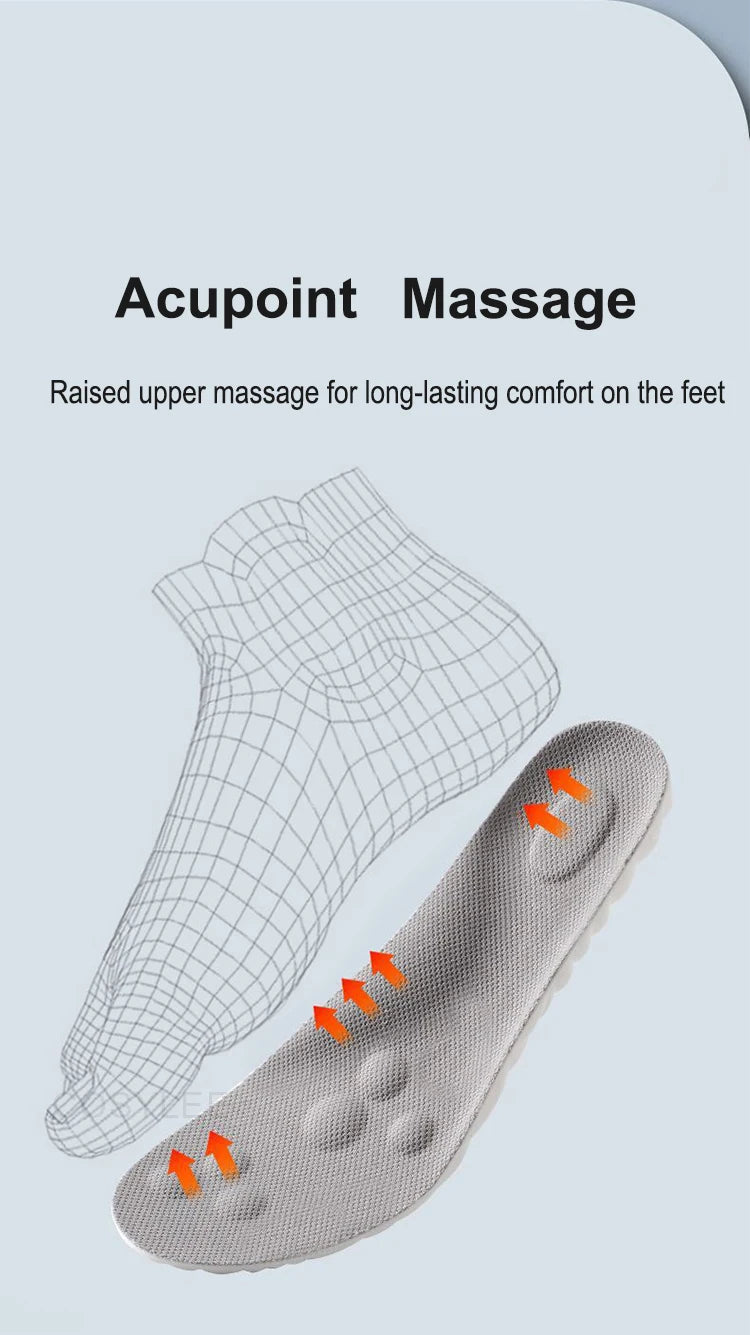 High Elasticity Latex Sport Insoles Soft Shoe Pads Arch Support Orthotic Insoles Breathable Deodorant Shock Absorption Cushion