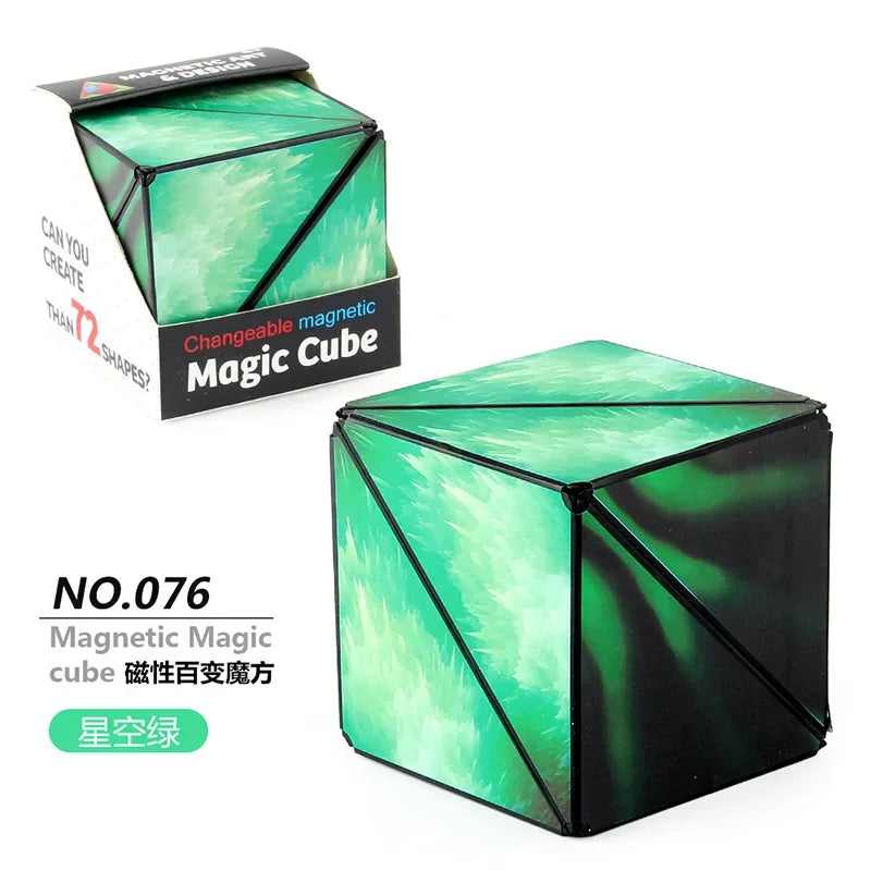 Variety Geometric Changeable Magnetic Magic Cube Anti Stress 3D Hand Flip Puzzle Cube Kids Stress Reliever Fidget Toy