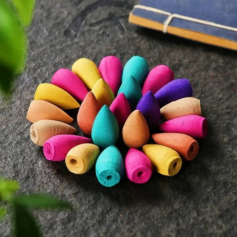 30/60Pc Waterfall Smoke Backflow Natural Incense Cone Incense Cone Lavender Multi-scented Suitable for Places Tea Room Yoga Room