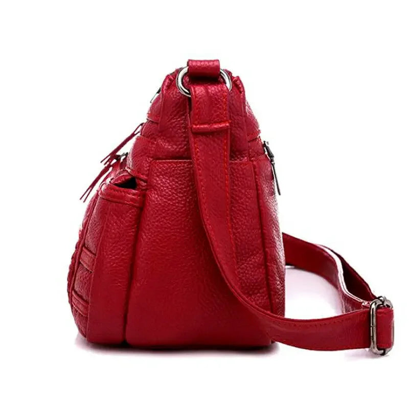 Women's Soft Leather Shoulder Bag Multi-layer Crossbody Bag High Quality Small Messenger Bags Design Handbag For Female Bolso