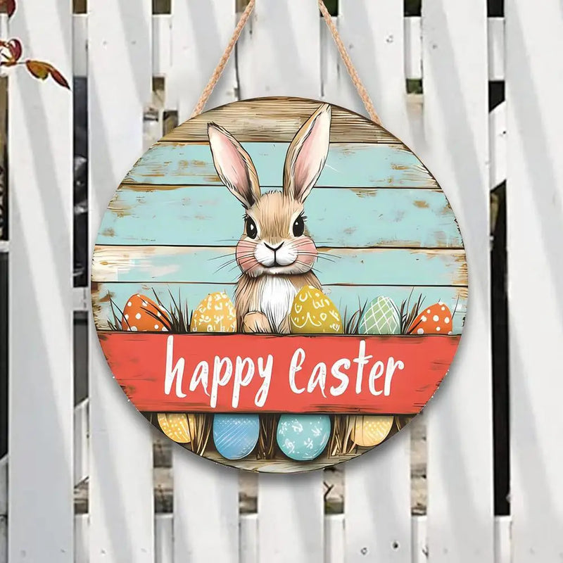 Easter Bunny Door Decorations Bunny Welcome Wood Door Sign Hanger Rabbit Farmhouse Easter Welcome Door Sign Decor For Porch Yard
