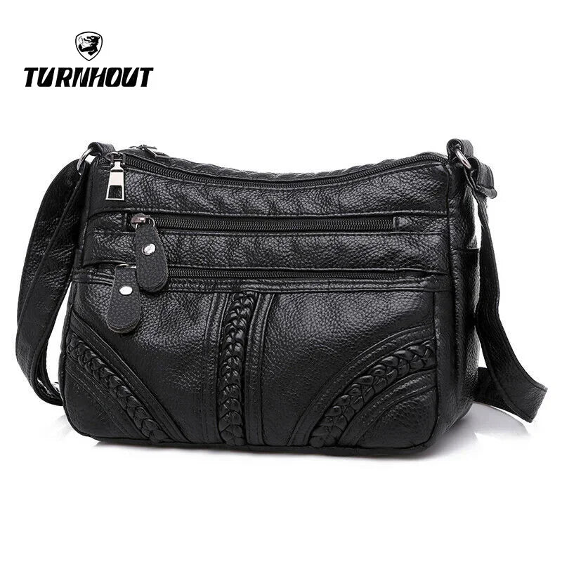 Women's Soft Leather Shoulder Bag Multi-layer Crossbody Bag High Quality Small Messenger Bags Design Handbag For Female Bolso