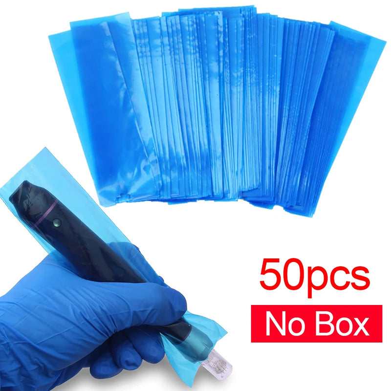 50/100pcs Tattoo Cartridge Filter Pen Clip Sleeves Bags Supply Disposable Tattoo Machine Cord Covers Bags Tattoo Accessories