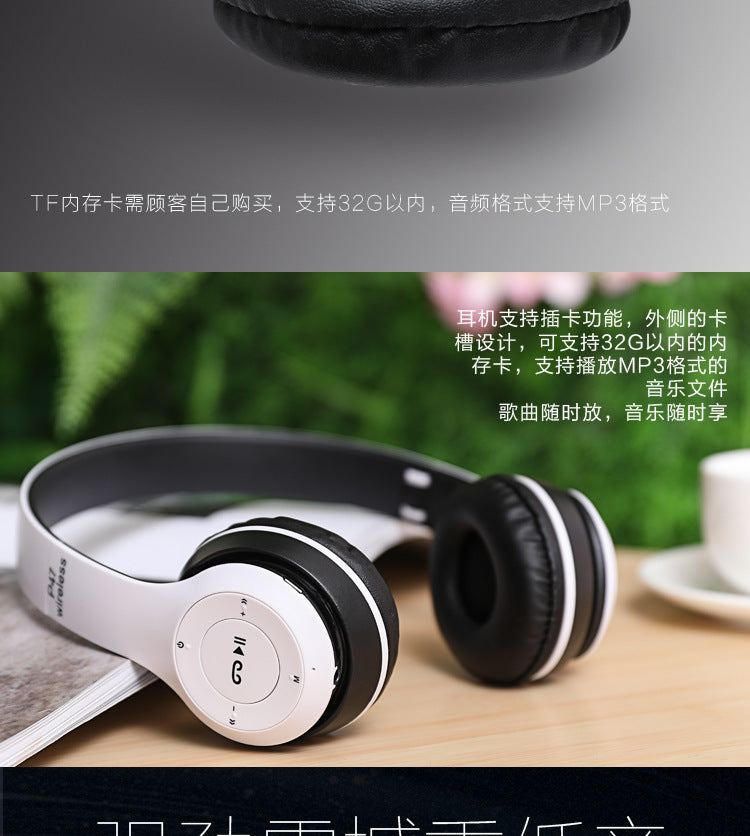 Stereo P47 Headset 5.0 Bluetooth Headset Folding Series Wireless Sports Game Headset for iPhone XiaoMi