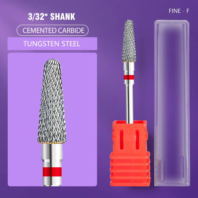 Ceramic Tungsten Carbide Nail Drill Bit Rotate Burr Milling Nail Cutter Bits Electric Drill Machine For Manicure Pedicure Tools