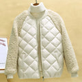 Thin Light Down Cotton Jacket Female Short Coat Autumn Winter Women's 2023 New Hooded Loose Lmitation Lamb Wool Cotton Jacket