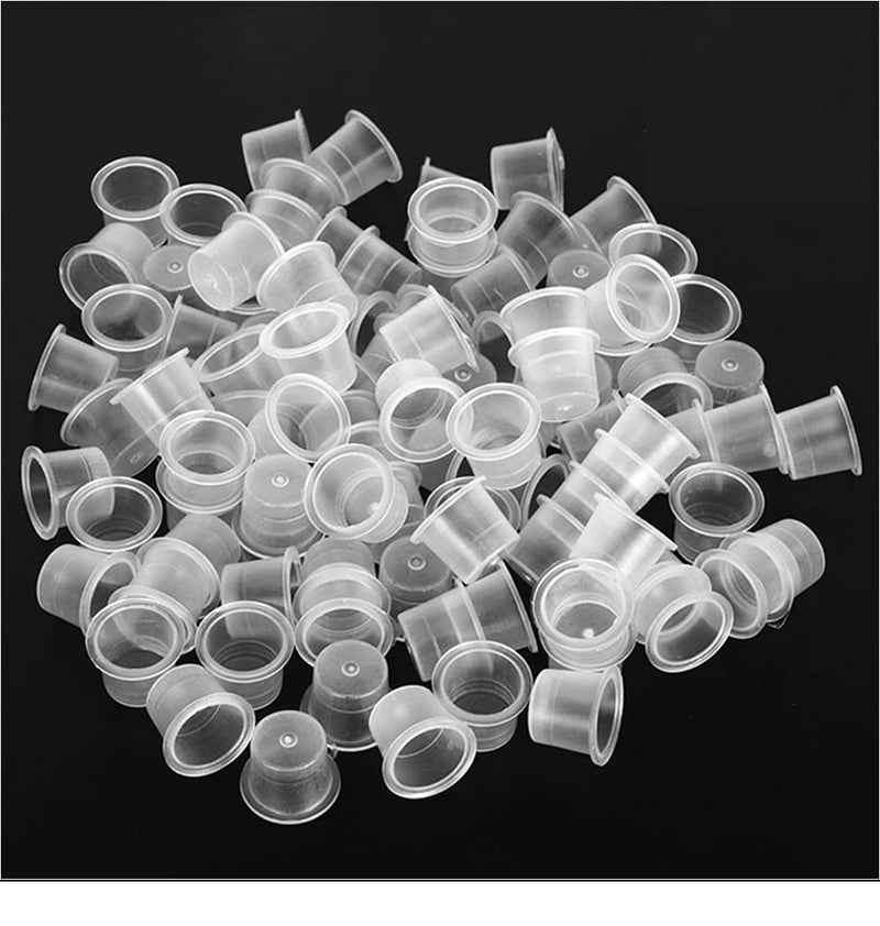 100pcs S/M/L Disposable Tattoo Ink Cups Plastic Pigment Clear Holder Container Caps Tattoo Permanent Makeup Microblading Supply