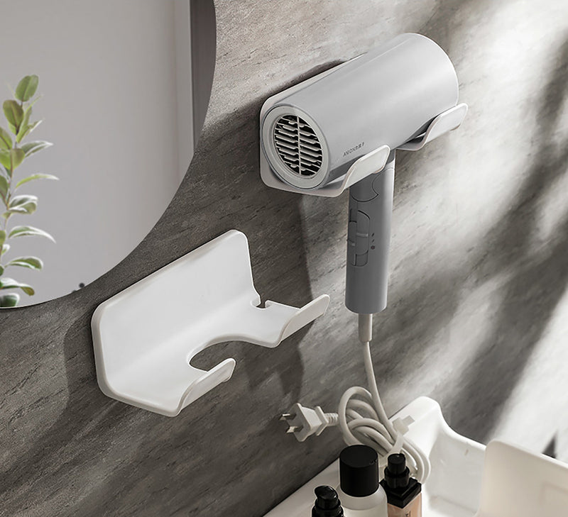 Hair Dryer Holder Wall Mounted Hair Straightener Dryer Hair Stand Bathroom Organizer Shelves Washroom Organization Shelves