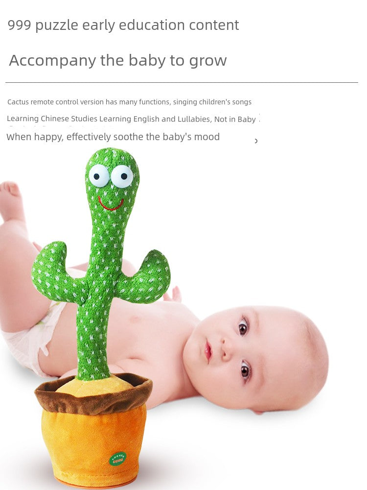 Cactus Toys Learn to Speak and Sing and Dance Sand Carving Dolls Kids Music Coax Baby Repeat Reading Comfort