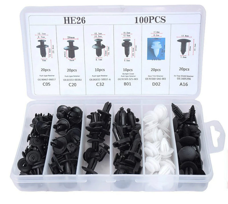 Auto Fastener Clip Mixed Car Body Push Retainer Pin Rivet Bumper Door Trim Panel Fastener Kit Car Clips Box or Bag packaging